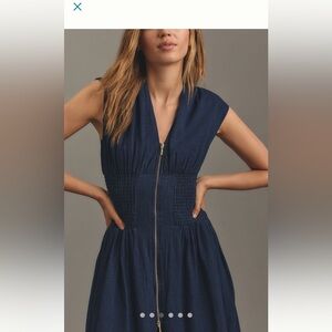 NWT Size L Anthropologie Navy Dress